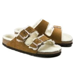 Birkenstock Women's Arizona Shearling Sandal - Mink - Regular/Medium 11 Birkenstock Women's Arizona Shearling Sandal - Mink - Regular/Medium -Gazelle Sports Shop 1001135 pair