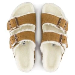 Birkenstock Women's Arizona Shearling Sandal - Mink - Regular/Medium 12 Birkenstock Women's Arizona Shearling Sandal - Mink - Regular/Medium -Gazelle Sports Shop 1001135 top