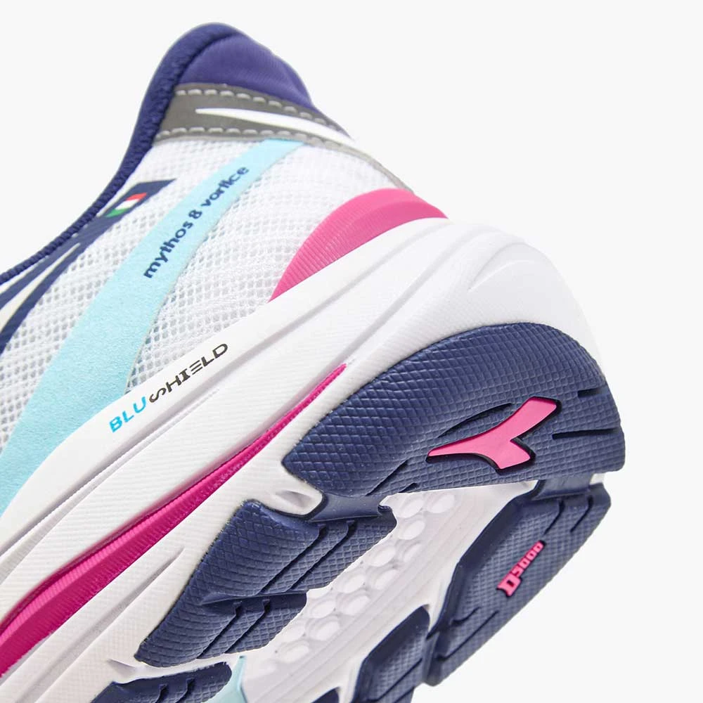 Diadora Women's Mythos Blushield Vortice 8 Running Shoe - White/Blueprint- Regular (B) 4 Diadora Women's Mythos Blushield Vortice 8 Running Shoe - White/Blueprint- Regular (B) - Image 2