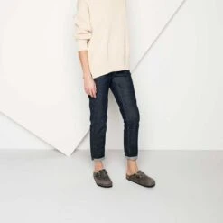 Birkenstock Women's Boston SFB Oiled Leather - Iron - Regular -Gazelle Sports Shop 1013255 f look f