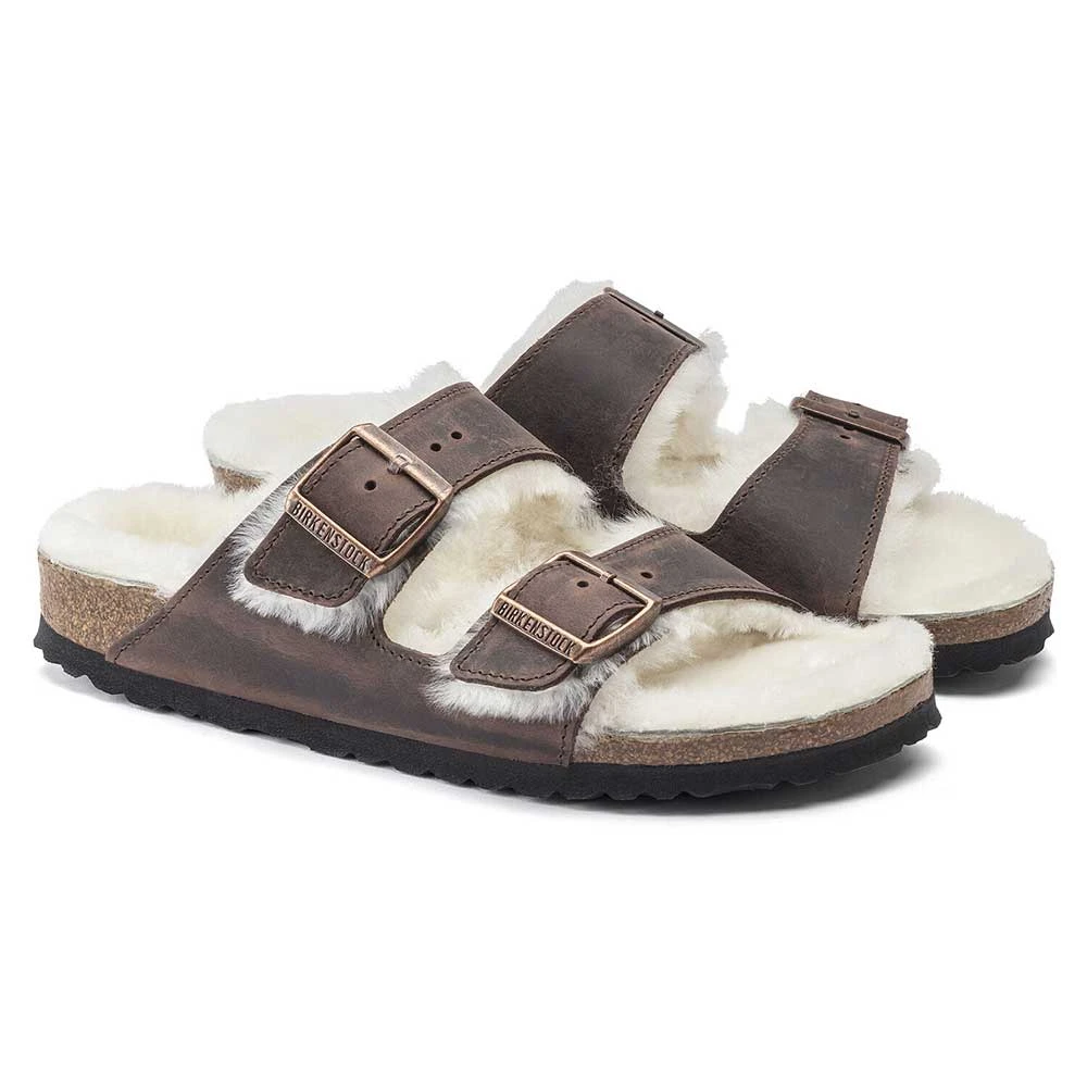 Birkenstock Arizona Shearling Sandal - Habana Natural- Medium/Narrow 3 Birkenstock Arizona Shearling Sandal - Habana Natural- Medium/Narrow