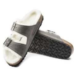 Birkenstock Arizona Shearling Sandals - Iron Natural- Medium/Narrow 16 Birkenstock Arizona Shearling Sandals - Iron Natural- Medium/Narrow -Gazelle Sports Shop 1021067 sole