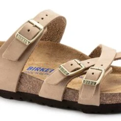 Birkenstock Women's Franca Nubuck Soft Footbed - Sandcastle- Regular/Wide -Gazelle Sports Shop 1022956 detail 1