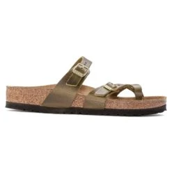 Birkenstock Women's Mayari Oiled Leather Sandal- Green Olive- Regular/Wide -Gazelle Sports Shop 1023209 side
