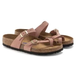 Birkenstock Women's Mayari NuBuck Soft Footbed - Old Rose- Regular/Wide -Gazelle Sports Shop 1023964 pair