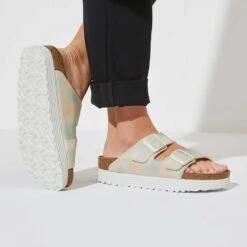 Birkenstock Women's Arizona Platform Sandal- Watercolor Pink- Medium/Narrow -Gazelle Sports Shop 1024597 f closeup f