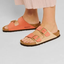 Birkenstock Women's Arizona Nubuck Sandal - Mars/Sandcastle - Regular (B) -Gazelle Sports Shop 1025757 f closeup f