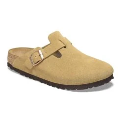 Birkenstock Boston Soft Footbed - Latte Cream Suede - Regular/Wide