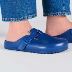 Birkenstock Women's Boston EVA Clog - Navy - Medium/Narrow 12 Birkenstock Women's Boston EVA Clog - Navy - Medium/Narrow -Gazelle Sports Shop 1026216 f closeup m