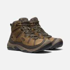 Keen Men's Circadia Mid WP Hiking Boot- Bison/Brindle- Wide (2E) -Gazelle Sports Shop 1026841 PLA PDP