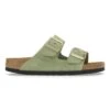 Birkenstock Arizona Soft Footbed Sandal - Green Tea Suede - Narrow -Gazelle Sports Shop 1027933 side
