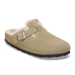 Birkenstock Women's Boston Shearling (R) - Taupe