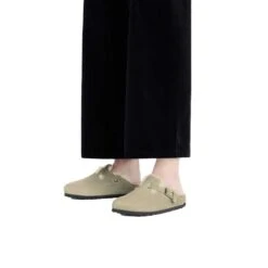 Birkenstock Women's Boston Shearling (R) - Taupe -Gazelle Sports Shop 1028289 f look f