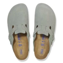 Birkenstock Boston SFB Suede Clog - Pure Sage - Medium/Narrow (B) -Gazelle Sports Shop 1029766 top