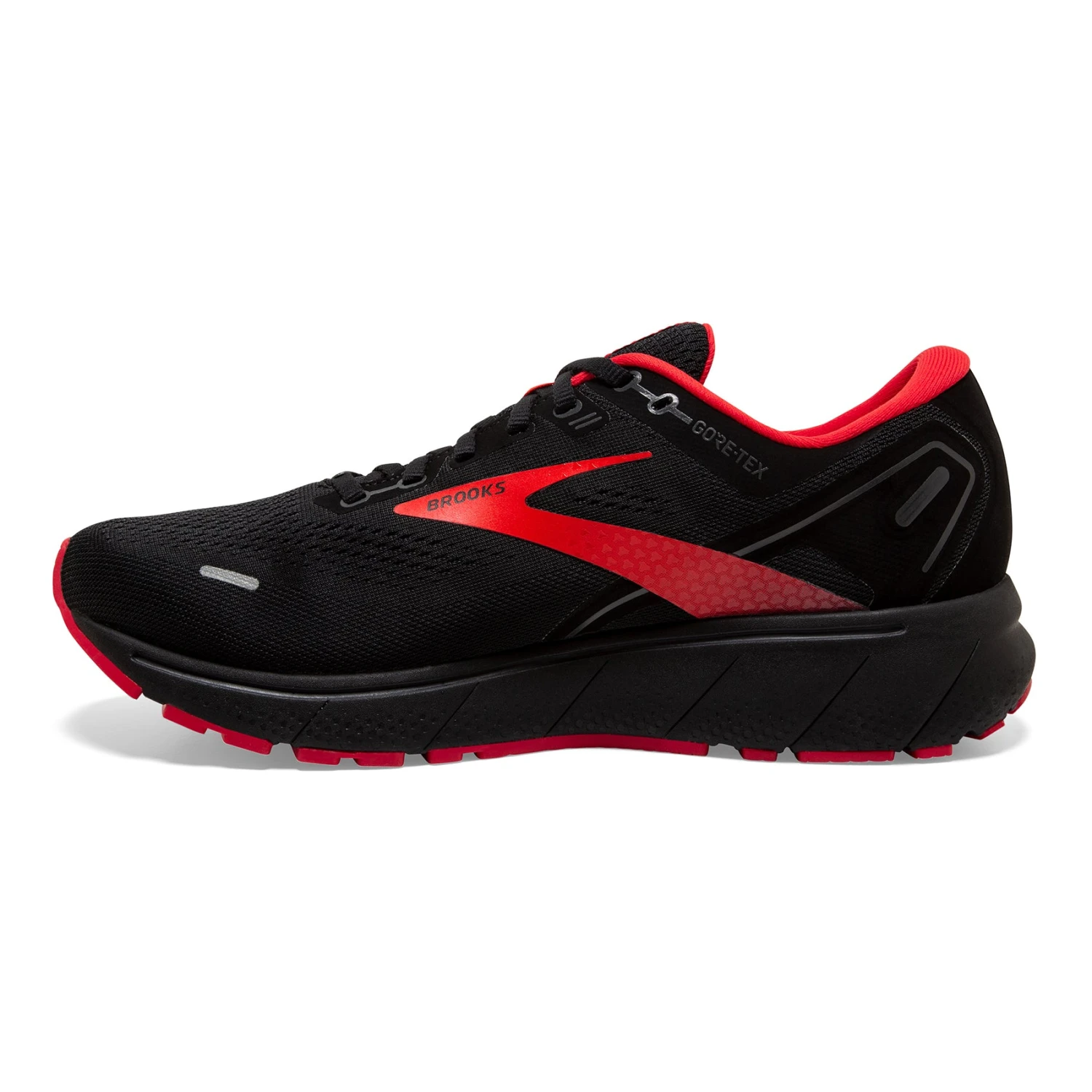 BROOKS Men's Ghost 14 GoreTEX Running Shoe - Black/Blackened Pearl/High Risk Red — Regular (D) 4 BROOKS Men's Ghost 14 GoreTEX Running Shoe - Black/Blackened Pearl/High Risk Red — Regular (D) - Image 2