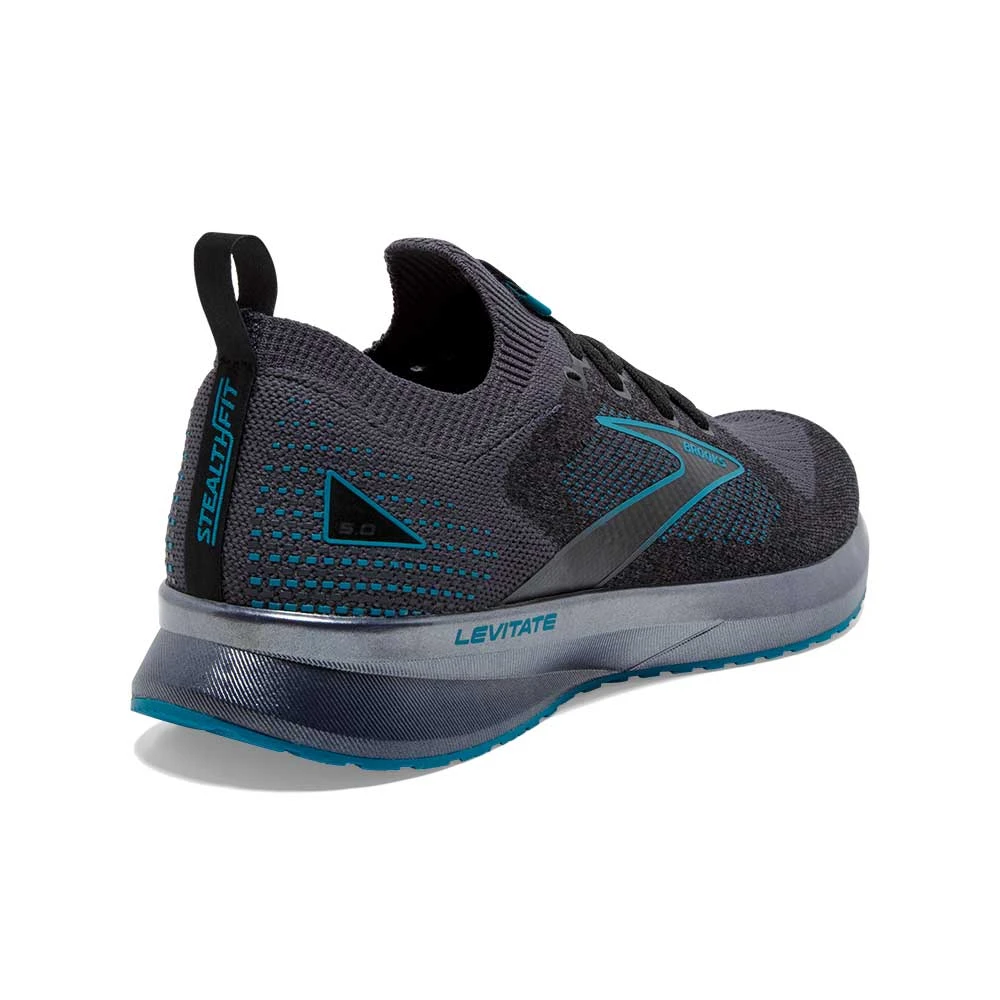 BROOKS Men's Levitate StealthFit 5 Running Shoe- Black/Ebony/Crystal Teal- Regular (D) 6 BROOKS Men's Levitate StealthFit 5 Running Shoe- Black/Ebony/Crystal Teal- Regular (D) - Image 4