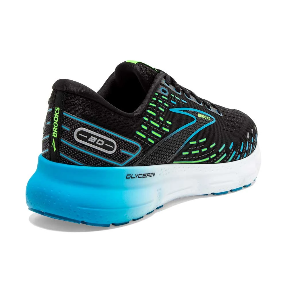 BROOKS Men's Glycerin 20 Running Shoe- Black/Hawaiian Ocean/Green - Regular (D) 5 BROOKS Men's Glycerin 20 Running Shoe- Black/Hawaiian Ocean/Green - Regular (D) - Image 3