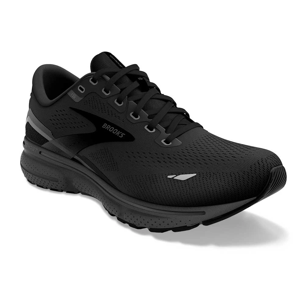 BROOKS Men's Ghost 15 Running Shoe - Black/Black/Ebony- Wide (2E) 4 BROOKS Men's Ghost 15 Running Shoe - Black/Black/Ebony- Wide (2E) - Image 2