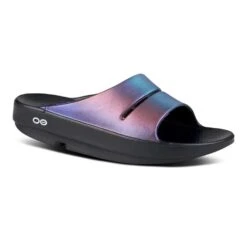 OOfos Women's OOahh Luxe Slide - Midnight Spectre - Regular (B) -Gazelle Sports Shop 1103MDNHTSPEC shot2 932x680 1113fda4 6dfb 464f aaad 0c1c1f216487