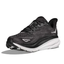 Hoka Men's Clifton 9 Running Shoe - Black/White -Gazelle Sports Shop 1127895 BWHT 3