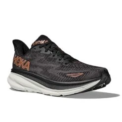Hoka Women's Clifton 9 Running Shoe - Black/Copper - Wide (D) -Gazelle Sports Shop 1127896 BCPPR 6