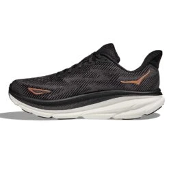 Hoka Women's Clifton 9 Running Shoe - Black/Copper - Wide (D) -Gazelle Sports Shop 1127896 BCPPR 8