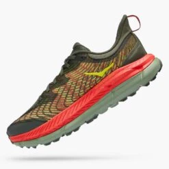 Hoka Men's Mafate Speed 4 Trail Shoe - Thyme/Fiesta- Regular (D) -Gazelle Sports Shop 1129930 TFST 4