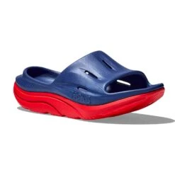 Hoka Unisex Ora Recovery Slide 3 - Bellwether Blue/Red Alert - Regular (D) -Gazelle Sports Shop 1135061 BBRA 6
