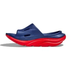 Hoka Unisex Ora Recovery Slide 3 - Bellwether Blue/Red Alert - Regular (D) -Gazelle Sports Shop 1135061 BBRA 8