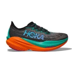 Hoka Women's Mach X2 Running Shoe - Black/Electric Aqua - Regular (B)