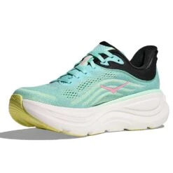 Hoka Women's Bondi 9 Running Shoe - Blue Spark/Mint Fluorite - Wide (D) -Gazelle Sports Shop 1162012 BTF 3 1