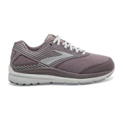 BROOKS Women's Addiction Walker Suede Walking Shoe - Shark/Alloy/Oyster - Wide (D)
