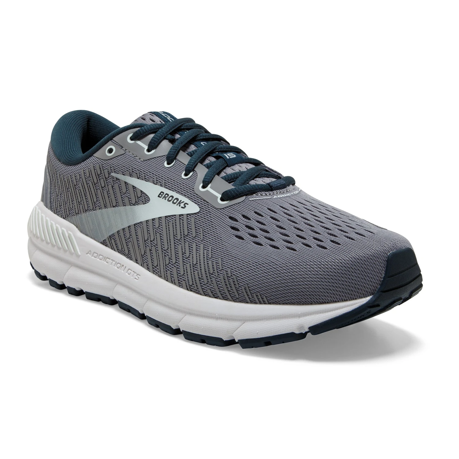 BROOKS Women's Addiction GTS 15 Running Shoe - Grey/Navy/Aqua - Regular (B) 5 BROOKS Women's Addiction GTS 15 Running Shoe - Grey/Navy/Aqua - Regular (B) - Image 3