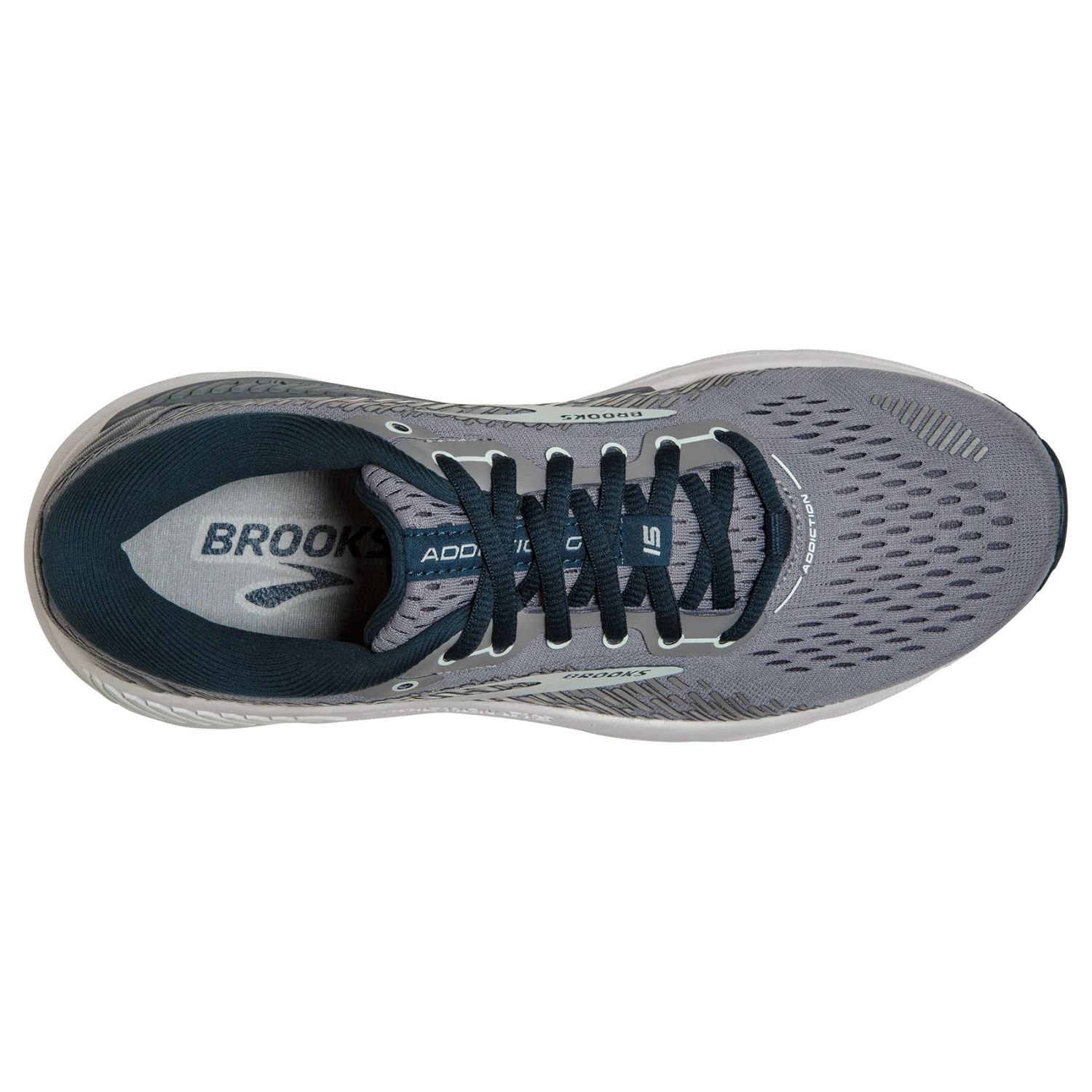 BROOKS Women's Addiction GTS 15 Running Shoe - Grey/Navy/Aqua - Regular (B) 7 BROOKS Women's Addiction GTS 15 Running Shoe - Grey/Navy/Aqua - Regular (B) - Image 5