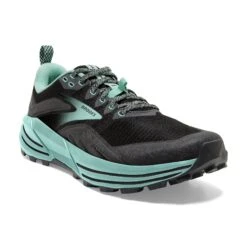 BROOKS Women's Cascadia 16 Trail Running Shoes - Black/Ebony/Yucca - Regular (B) 10 BROOKS Women's Cascadia 16 Trail Running Shoes - Black/Ebony/Yucca - Regular (B) -Gazelle Sports Shop 120363 049 A Cascadia 16