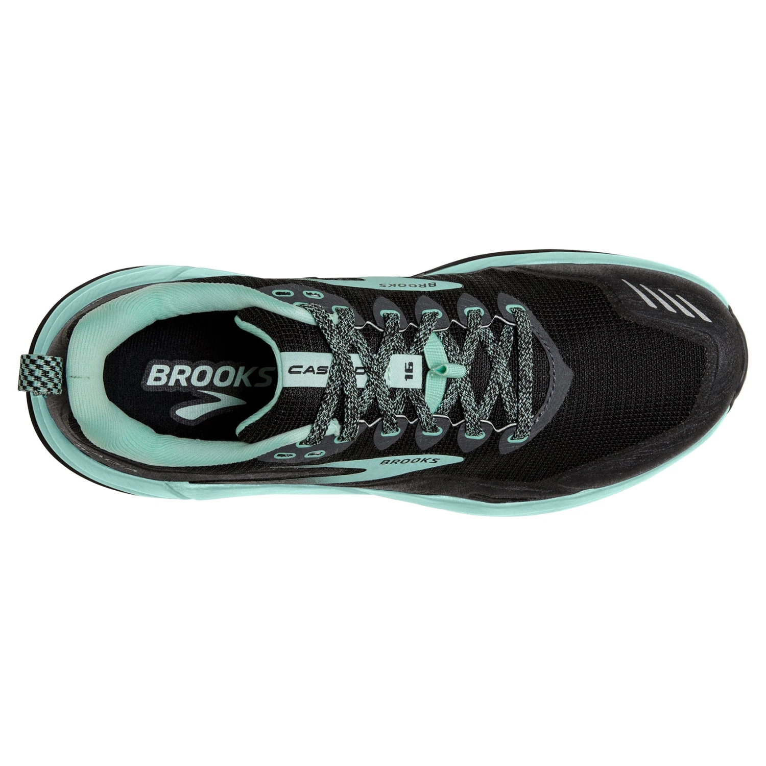 BROOKS Women's Cascadia 16 Trail Running Shoes - Black/Ebony/Yucca - Regular (B) 7 BROOKS Women's Cascadia 16 Trail Running Shoes - Black/Ebony/Yucca - Regular (B) - Image 5