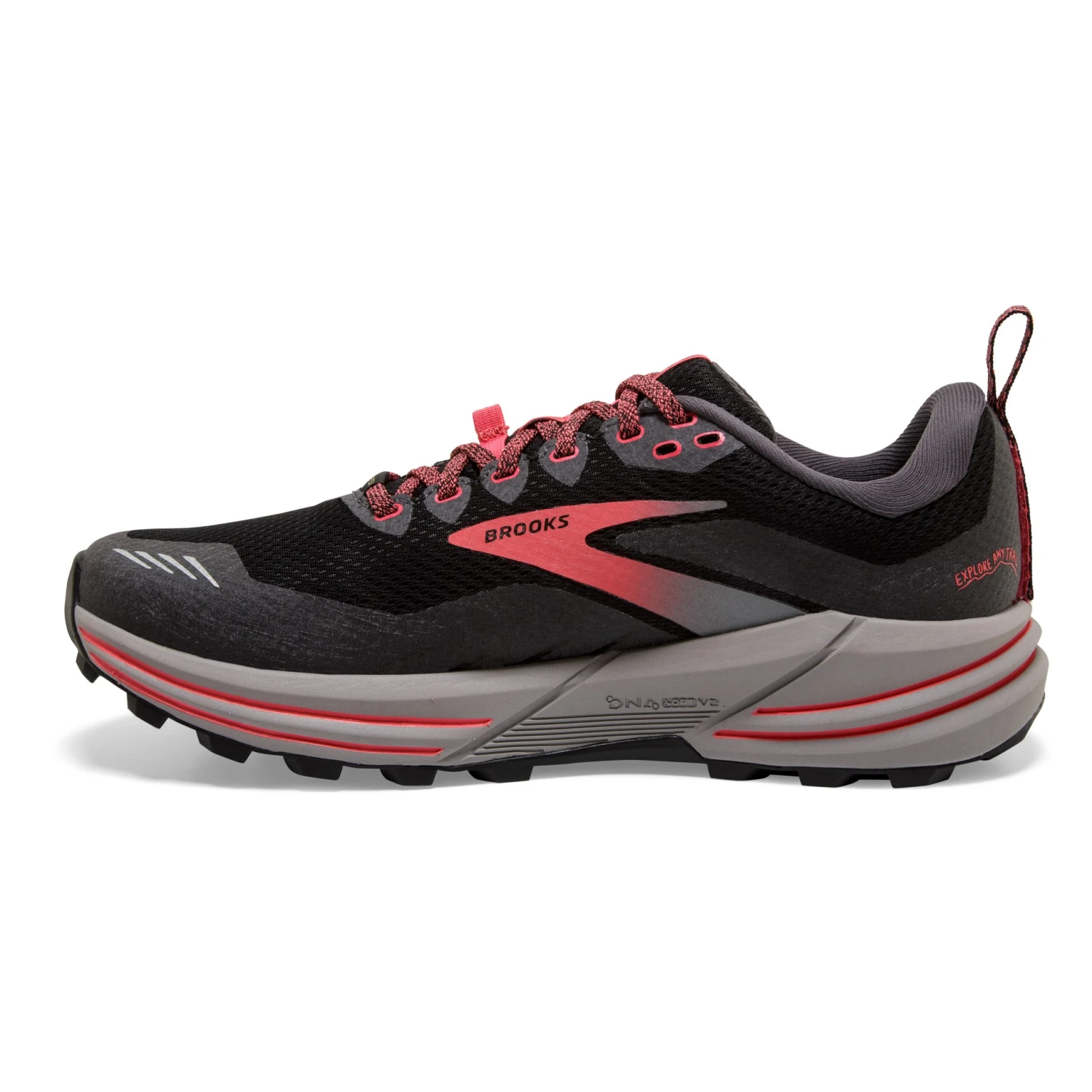 BROOKS Women's Cascadia 16 GoreTEX Trail Running Shoe - Black/Blackened Pearl/Coral - Regular (B) 4 BROOKS Women's Cascadia 16 GoreTEX Trail Running Shoe - Black/Blackened Pearl/Coral - Regular (B) - Image 2