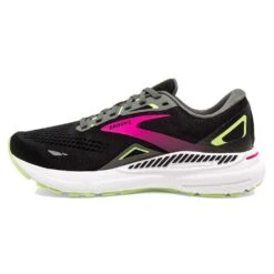 BROOKS Women's Adrenaline GTS 23 Running Shoe - Black/Gunmetal/Sharp Green- Narrow (2A) -Gazelle Sports Shop 120381 037 M Adrenaline GTS 23 1