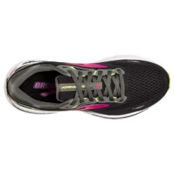 BROOKS Women's Adrenaline GTS 23 Running Shoe - Black/Gunmetal/Sharp Green- Narrow (2A) -Gazelle Sports Shop 120381 037 O Adrenaline GTS 23 1