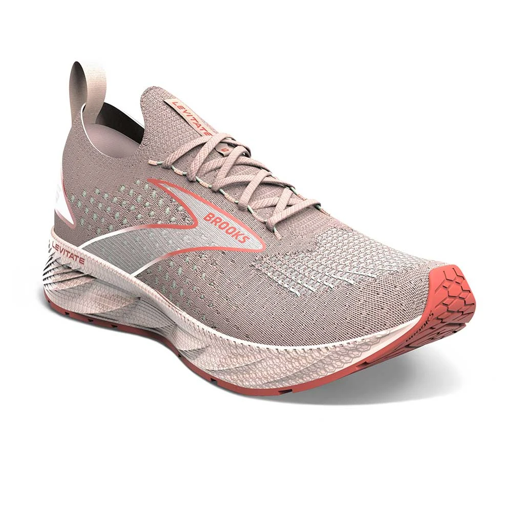 BROOKS Women's Levitate StealthFit 6 Running Shoe - Peach Whip/Pink - Regular (B) 4 BROOKS Women's Levitate StealthFit 6 Running Shoe - Peach Whip/Pink - Regular (B) - Image 2