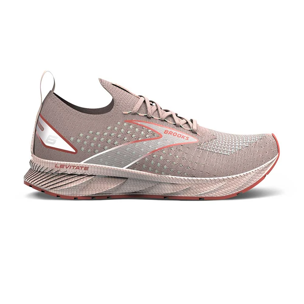 BROOKS Women's Levitate StealthFit 6 Running Shoe - Peach Whip/Pink - Regular (B) 3 BROOKS Women's Levitate StealthFit 6 Running Shoe - Peach Whip/Pink - Regular (B)