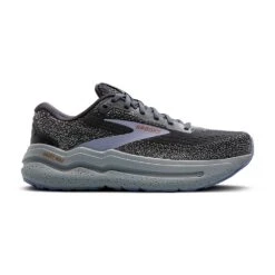 BROOKS Women's Ghost Max 2 Running Shoe - Ebony/Sweet Lavender/Alloy - Wide (D)