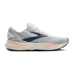 BROOKS Women's Adrenaline GTS 24 Running Shoe - Grey/Blue Ribbon/Peach - Regular (B)