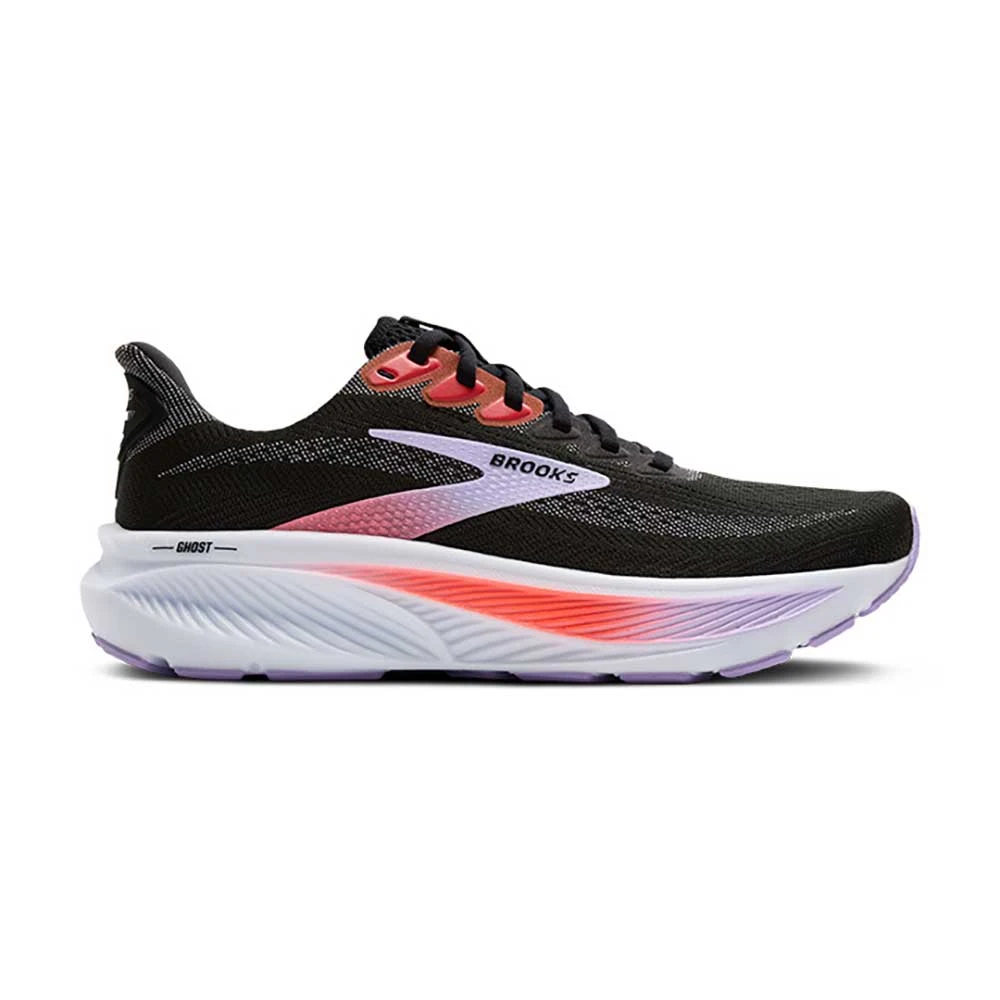 BROOKS Women's Ghost 17 Running Shoe - Black/Purple/Coral - Regular (B) 3 BROOKS Women's Ghost 17 Running Shoe - Black/Purple/Coral - Regular (B)