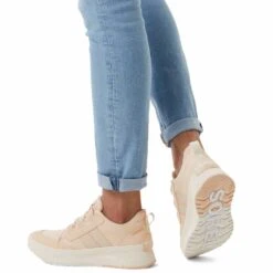 Sorel Women's Out N About III Low Sneaker Canvas WP - White Peach/Chalk - Regular (B) -Gazelle Sports Shop 2039971 844 a9 1
