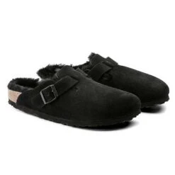 Birkenstock Boston Shearling Black Suede Leather- Regular/Wide 15 Birkenstock Boston Shearling Black Suede Leather- Regular/Wide -Gazelle Sports Shop 259883 pair 1