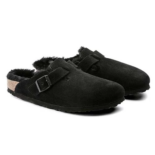 Birkenstock Boston Shearling Black Suede Leather- Regular/Wide 7 Birkenstock Boston Shearling Black Suede Leather- Regular/Wide - Image 5