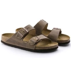 Birkenstock Arizona Cork Tobacco Brown Oiled Leather Sandal- Regular/Wide -Gazelle Sports Shop 352203 pair