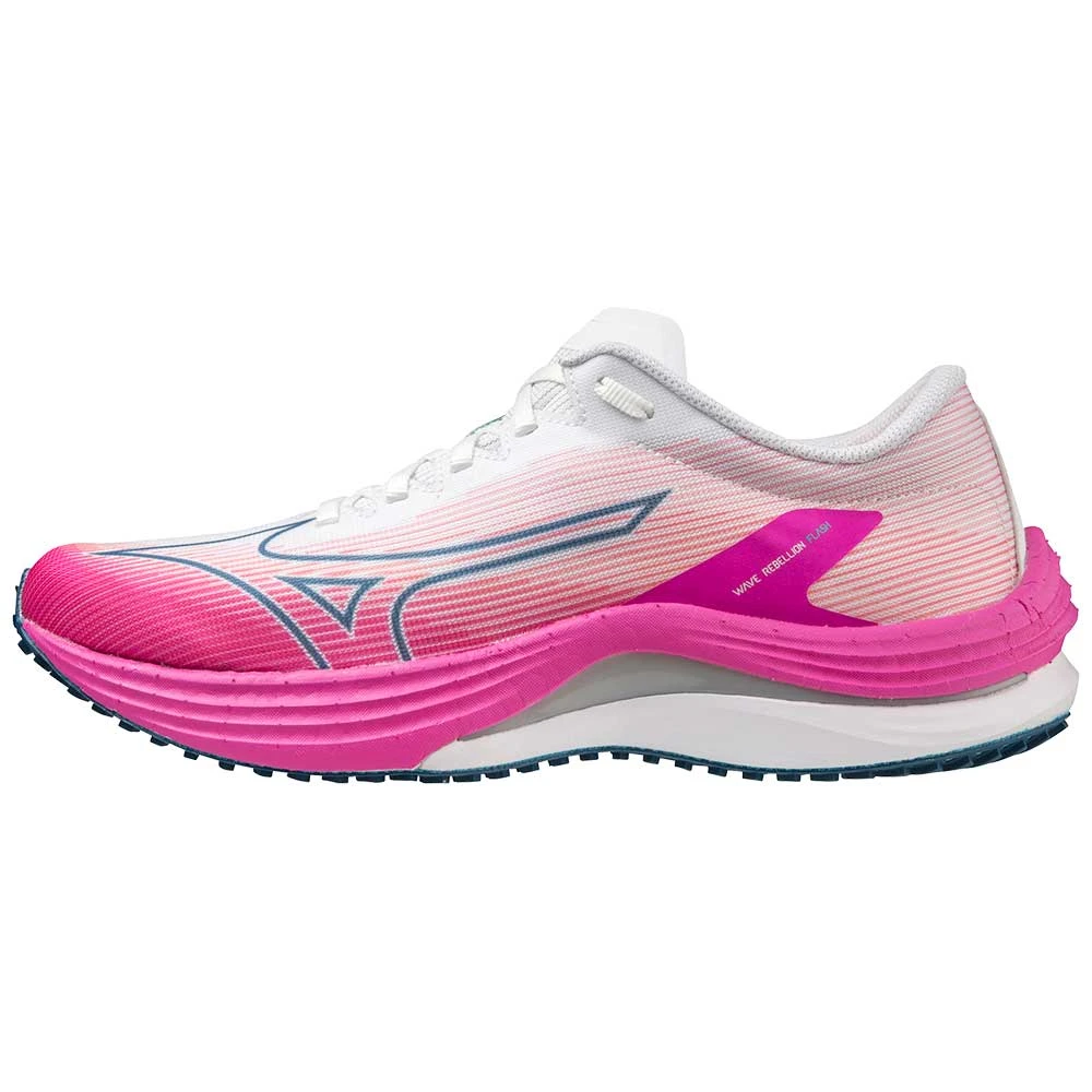 Mizuno Women's Wave Rebellion Flash Running Shoe - White/Silver - Regular (B) 4 Mizuno Women's Wave Rebellion Flash Running Shoe - White/Silver - Regular (B) - Image 2