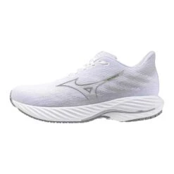 Mizuno Men's Wave Rider 28 Running Shoe- White/Ultimate Grey- Regular (D) -Gazelle Sports Shop 411456 00UG